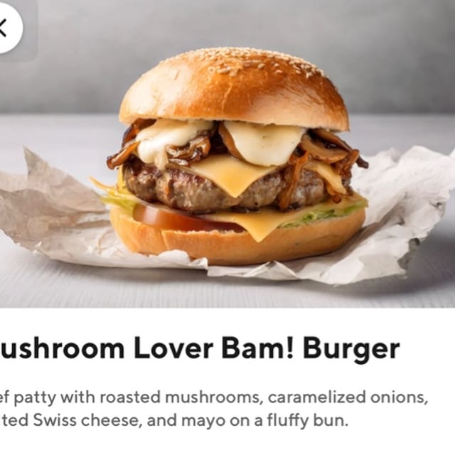 Mushrooms Lover Bam! Burger.